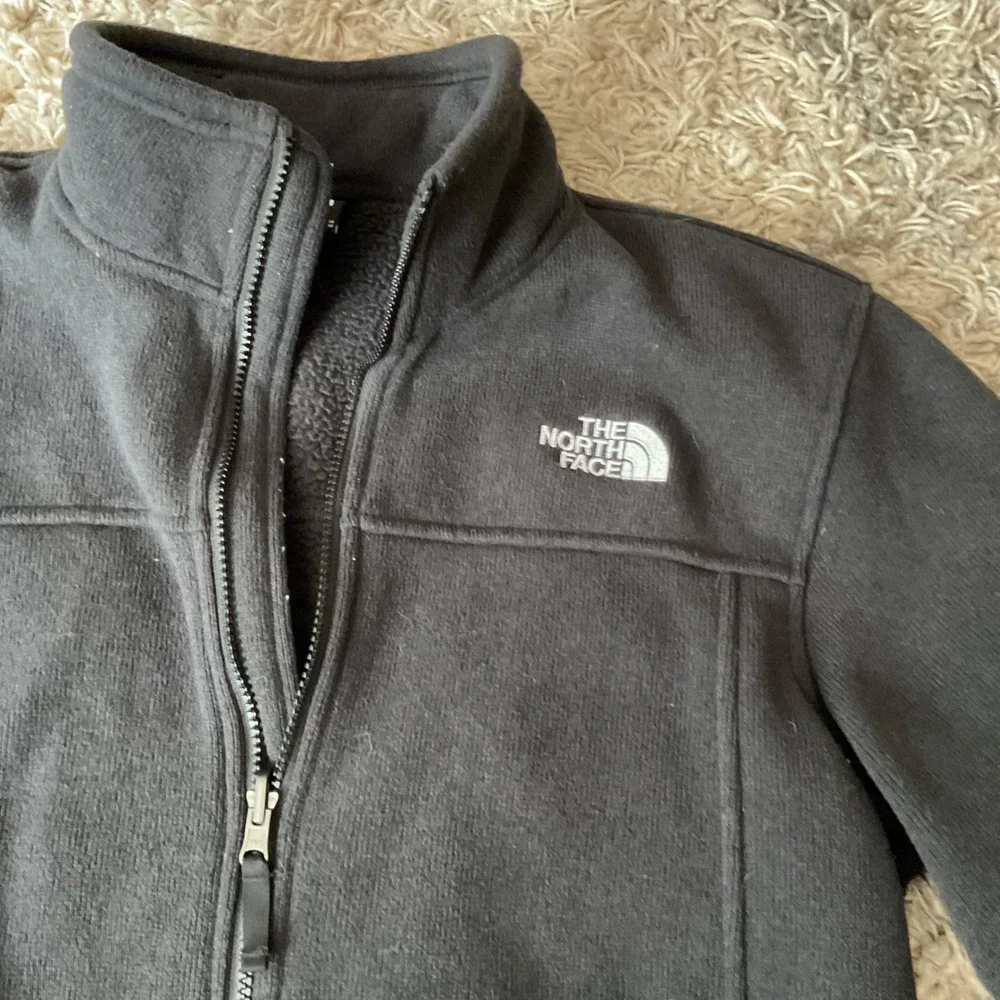 The North Face Mens Black Full Zip Fleece Jacket Medium Sweater Knit Coat 1508